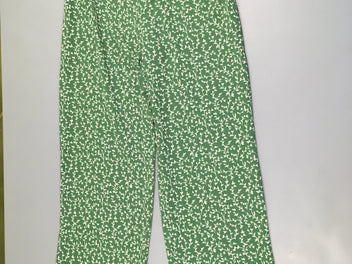 Pantalon léger évasé vert feuillage