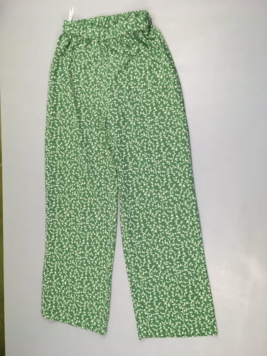 Pantalon léger évasé vert feuillage, moins cher chez Petit Kiwi