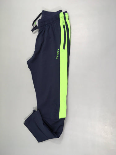 Pantalon de sport bleu foncé/vert Kipsta, moins cher chez Petit Kiwi