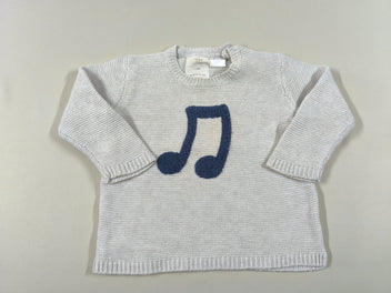 Pull gris clair note de musique