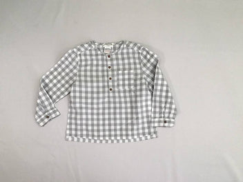 Chemise ml à carreaux blanc/gris