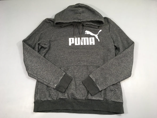 Sweat à capuche gris chiné Puma, moins cher chez Petit Kiwi