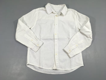 Chemise m.l blanche 15% lin