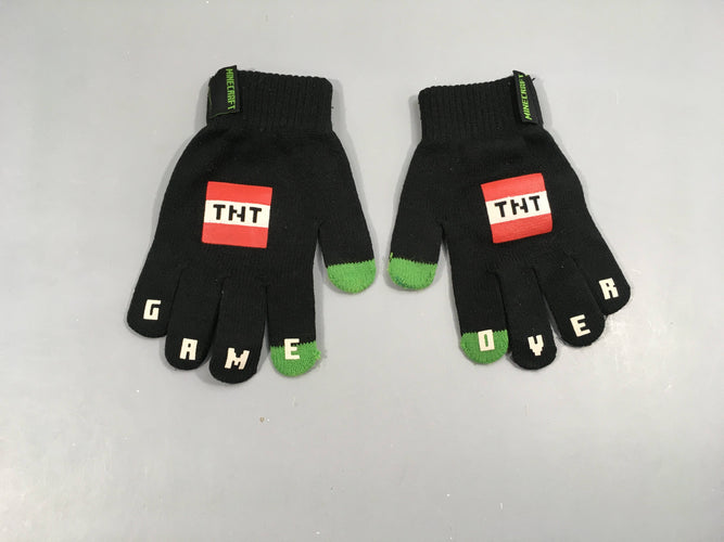 Gants noir/vert TN Minecraft, moins cher chez Petit Kiwi