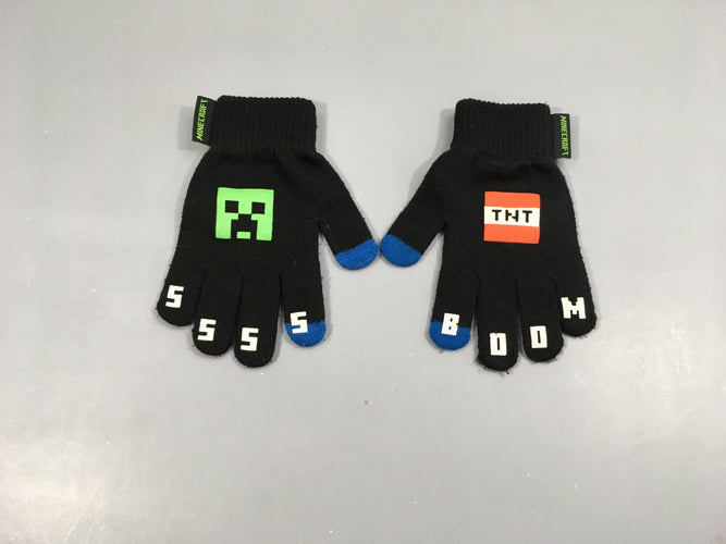 Gants noir/bleu TN Minecraft, moins cher chez Petit Kiwi