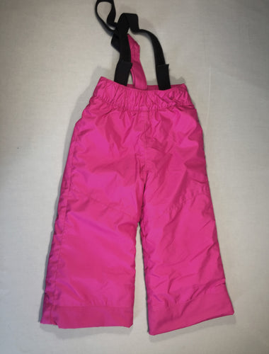 Pantalon de ski rose à bretelles amovibles, moins cher chez Petit Kiwi