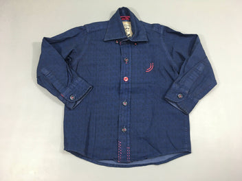 Chemise m.l bleue motifs carrés traits