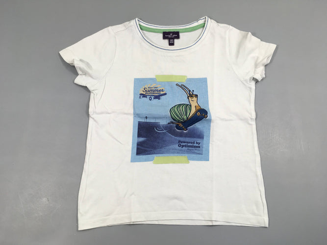 T-shirt m.c blanc escargot texturé, moins cher chez Petit Kiwi