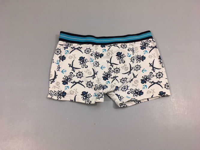 Boxer blanc pirates, moins cher chez Petit Kiwi