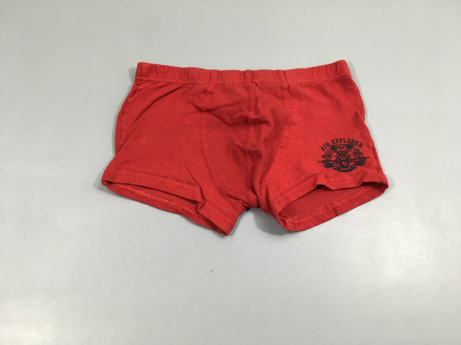 Boxer rouge air explorer, légèrement bouloché, moins cher chez Petit Kiwi