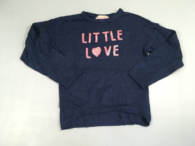 Pull fin bleu marine Little sequins, moins cher chez Petit Kiwi