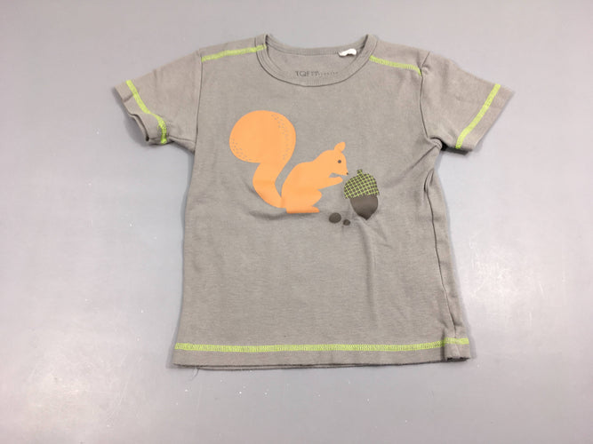 T-shirt m.c gris écureuil, légèrement bouloché, moins cher chez Petit Kiwi