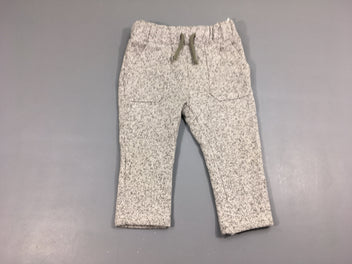 Pantalon molleton effet maille gris chiné