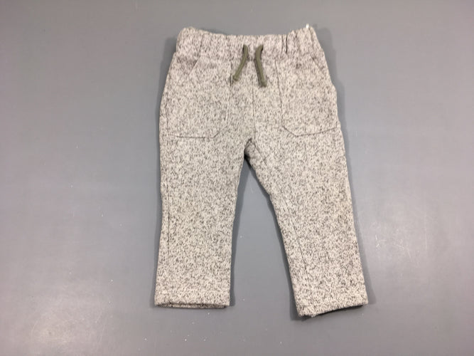 Pantalon molleton effet maille gris chiné, moins cher chez Petit Kiwi