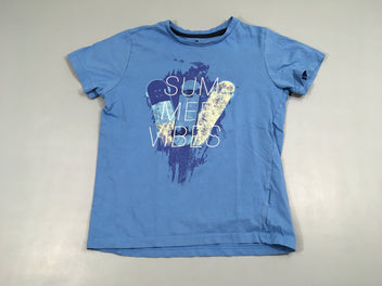 T-shirt m.c bleu skate summer, flocage craquelé