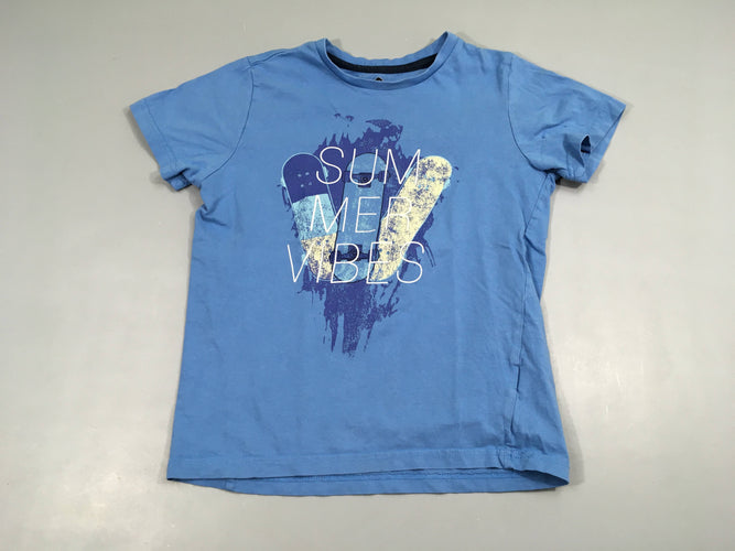 T-shirt m.c bleu skate summer, flocage craquelé, moins cher chez Petit Kiwi