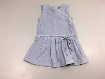 Robe s.m velours côtelé bleu clair, 98% coton 2% élasthane, légèrement bouloché