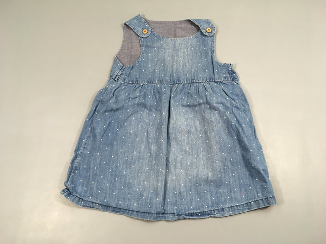 Robe s.m denim pois, 100% coton, moins cher chez Petit Kiwi