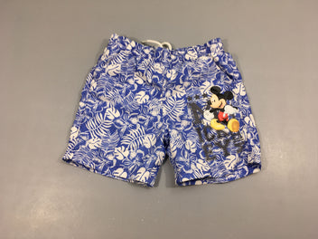 Maillot short bleu feuillage Mickey