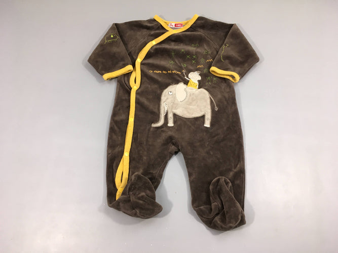 Pyjama velours brun homme de cromagnon, moins cher chez Petit Kiwi