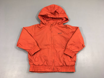 Veste légère zippé orange à capuche doublé jersey