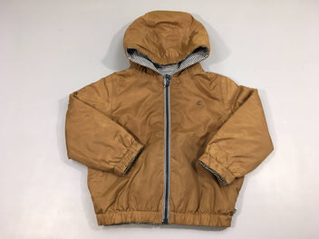 Veste réversible zippée bronze/bleu rayé à capuche, à relaver