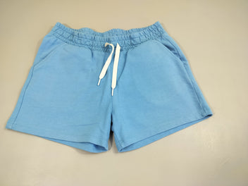 Short coton bleu, très légèrement bouloché