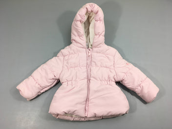 Veste zippé à capuche rose clair, intérieur  doux er chaud 100% polyester