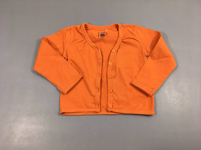 Gilet orange 90% coton 5% élasthanne, moins cher chez Petit Kiwi