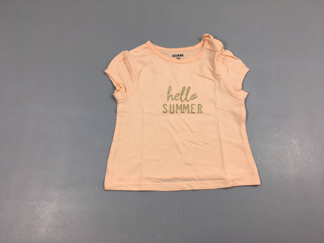 T-shirt m.c saumon clair "hello summer", moins cher chez Petit Kiwi