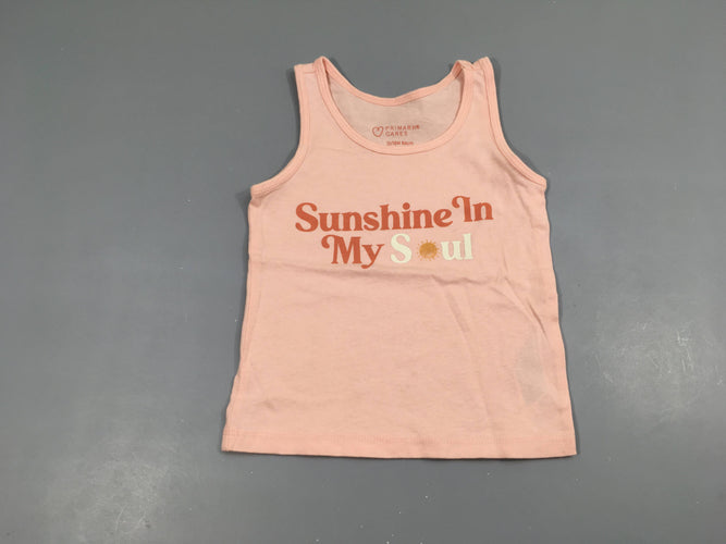 Débardeur rose clair " Sunshine In My Soul" 100% coton, moins cher chez Petit Kiwi