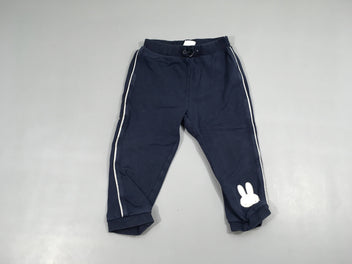 Pantalon style training bleu marine Miffy blanc  95% coton 5% élasthanne