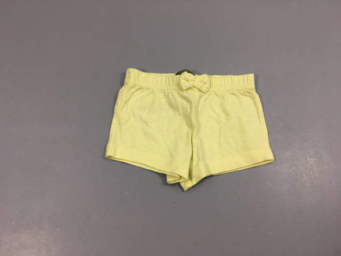 Short jaune pâle, petit noeud 100% coton, moins cher chez Petit Kiwi