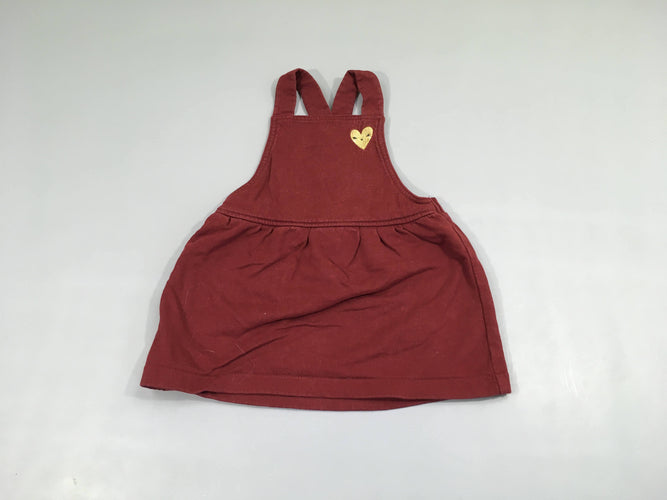 Robe Salopette molleton bordeaux, moins cher chez Petit Kiwi