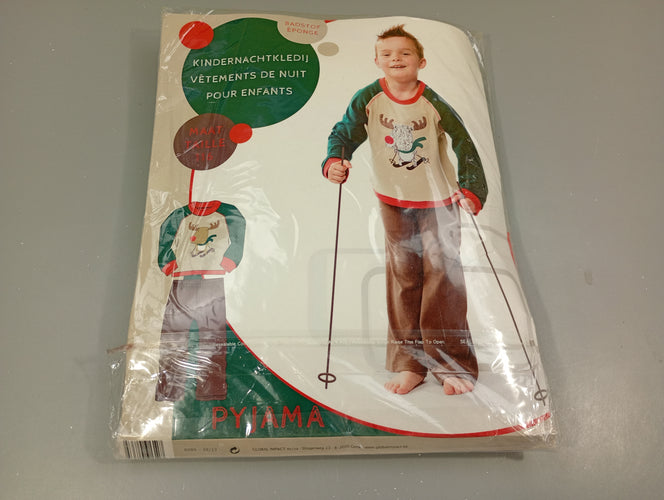 Neuf, pyjama 2pcs éponge brun/vert/ rouge/beige renne de noël, moins cher chez Petit Kiwi