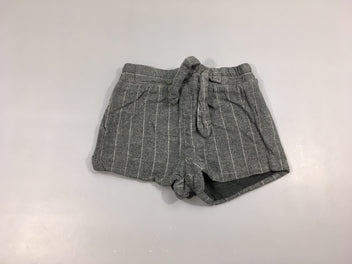 Short gris texturé , fines lignes 100% coton