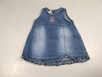 Robe s.m denim , fleur 100% coton