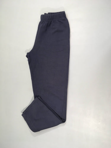 Pantalon de training molleton bleu marine, genoux légèrement usés, moins cher chez Petit Kiwi