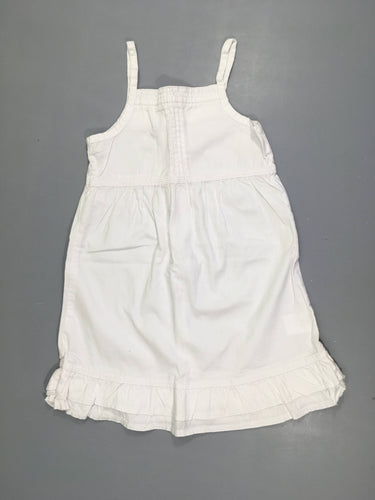 Robe s.m blanche 100%Coton, moins cher chez Petit Kiwi