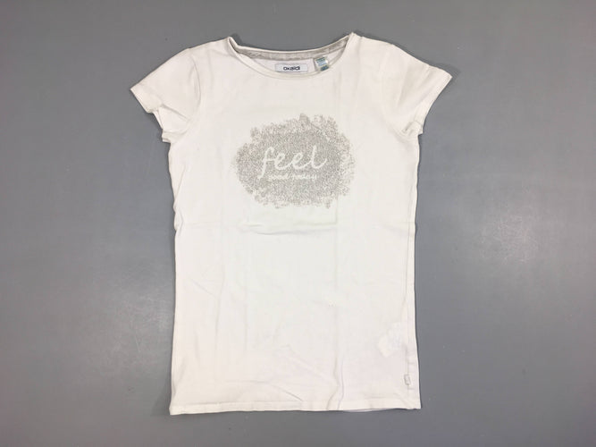 T-shirt m.c blanc Feel irisé, moins cher chez Petit Kiwi