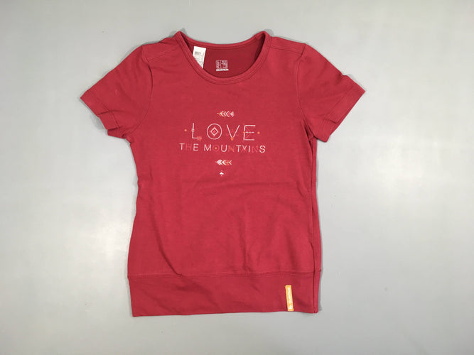 T-shirt m.c rose foncé Love, moins cher chez Petit Kiwi