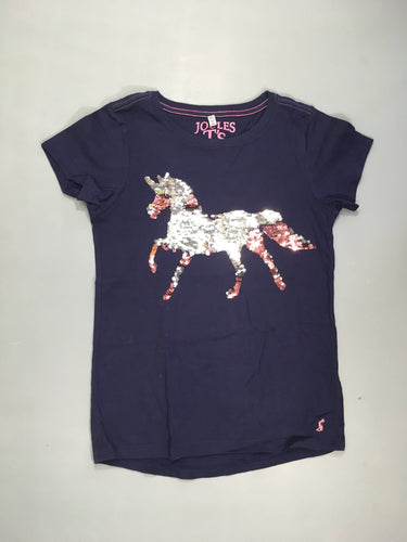 T-shirt m.c bleu foncé Licorne sequins réversibles Joules, moins cher chez Petit Kiwi