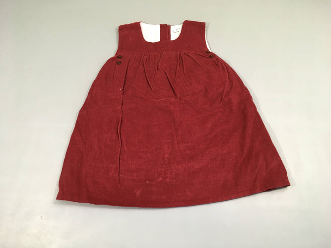 Robe s.m velours côtelé rouge, moins cher chez Petit Kiwi