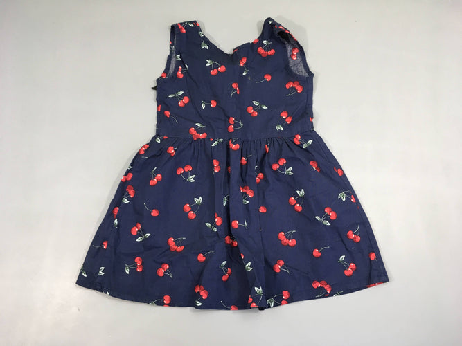 Robe s.m bleu foncé cerises, moins cher chez Petit Kiwi