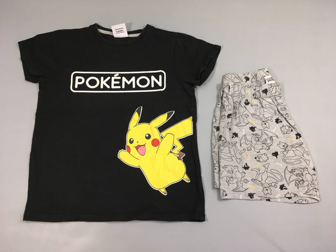 Pyjashort 2pcs jersey noir Pokemon, moins cher chez Petit Kiwi