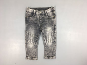 Jeans gris texturé effet délavé