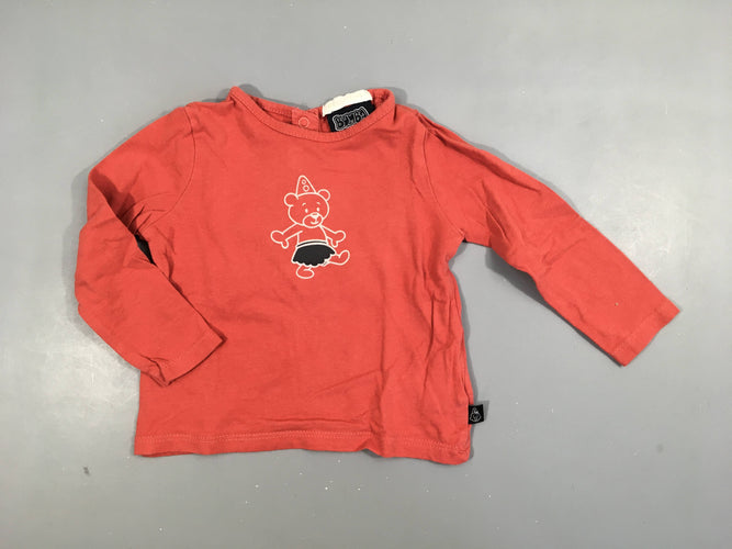 T-shirt m.l rouge orangé Ourson de Bumba, moins cher chez Petit Kiwi