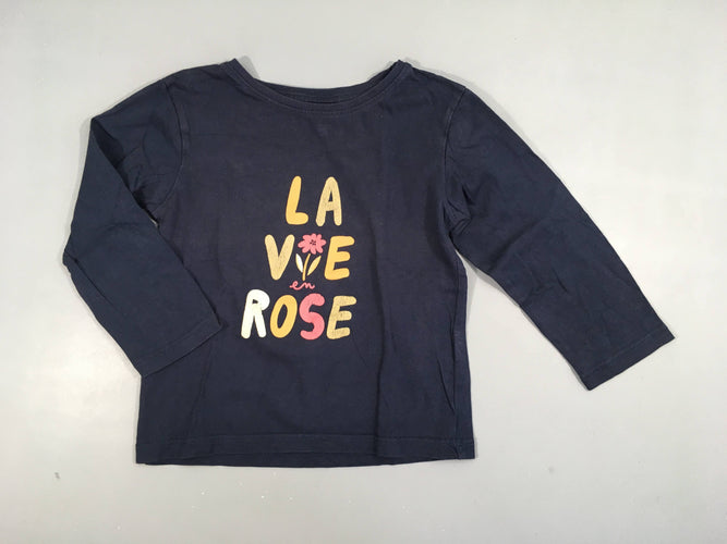 T-shirt m.l bleu foncé La vie, moins cher chez Petit Kiwi