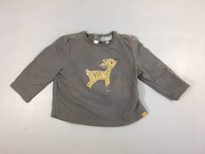 T-shirt m.l gris Biche sequins jaunes, moins cher chez Petit Kiwi