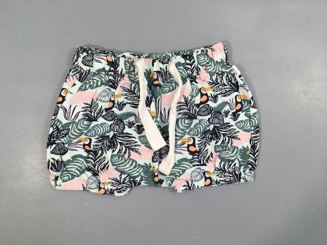 Short jersey bleu clair feuillage, moins cher chez Petit Kiwi